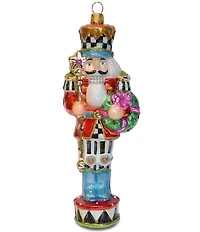MacKenzie-Childs Confetti Christmas Collection Nutcracker Glass Ornament