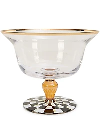 MacKenzie-Childs Courtly Check Glass Pedestal Bowl