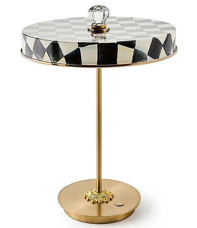 MacKenzie-Childs Courtly Check LED Rechargeable Disk Table Lamp