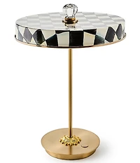 MacKenzie-Childs Courtly Check LED Rechargeable Disk Table Lamp