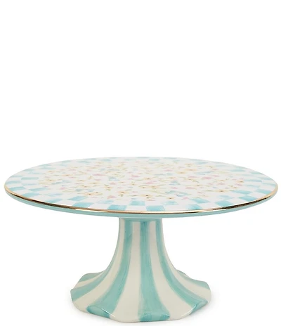 MacKenzie-Childs Easter Collection Posie Patch Small Ceramic Pedestal Platter
