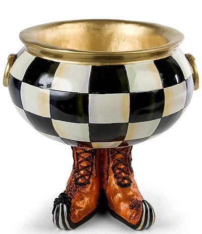 MacKenzie-Childs Halloween Collection Check Cauldron Halloween Candy Bowl