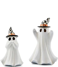 MacKenzie-Childs Halloween Collection Courtly Check Illuminated Ghosts Figurine, Set of 2