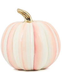 MacKenzie-Childs Harvest Medium Stripe Glossy Pumpkin Decor