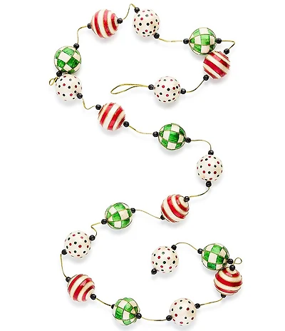 MacKenzie-Childs Holiday Collection Check It Out Capiz Garland