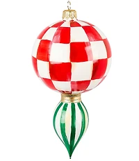 MacKenzie-Childs Holiday Collection Check It Out Drop Glass Ornament