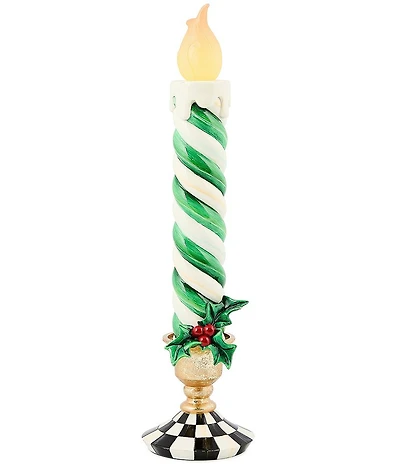 MacKenzie-Childs Holiday Collection Check It Out Illuminated Retro Candle