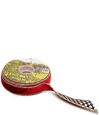 MacKenzie-Childs Holiday Collection Christmas Magic 1#double; Reversible Velvet Decorative Ribbon