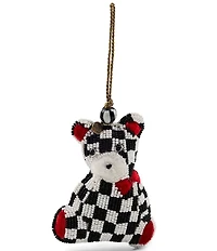 MacKenzie-Childs Holiday Collection Courtly Check Bear Beaded Ornament