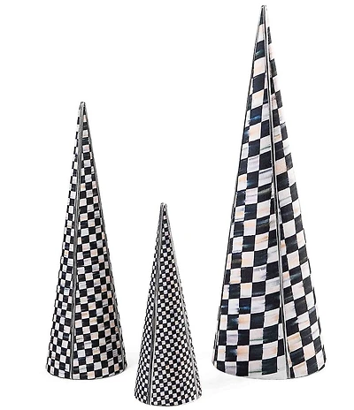 MacKenzie-Childs Holiday Collection Courtly Cone Trees, Set of 3