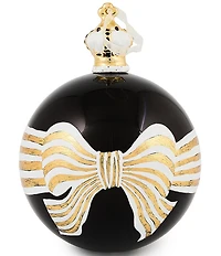 MacKenzie-Childs Holiday Collection Courtly Noel Bow Glass Ball Ornament