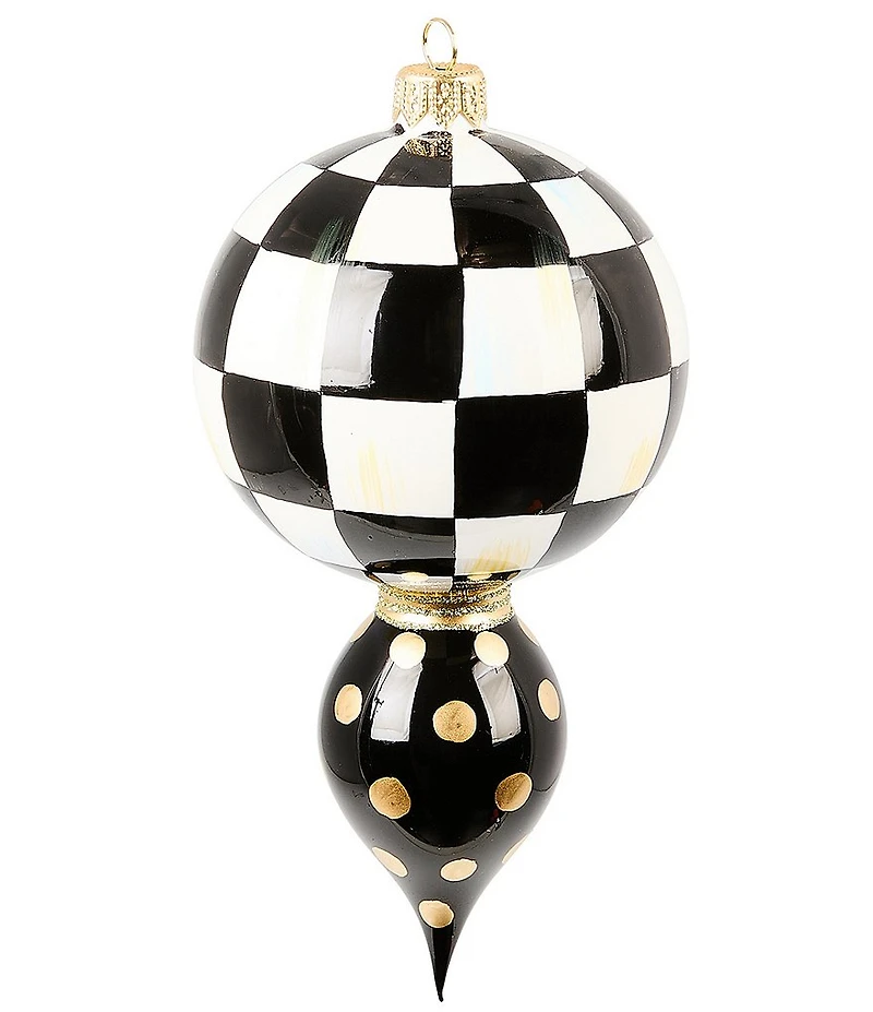 MacKenzie-Childs Holiday Collection Courtly Noel Drop Glass Ornament