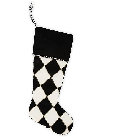 MacKenzie-Childs Holiday Collection Courtly Noel Harlequin Stocking