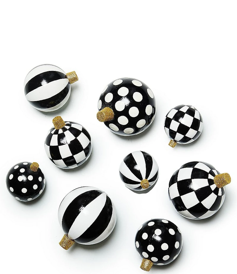 MacKenzie-Childs Holiday Collection Courtly Ornament Bowl Fillers, Set of 9