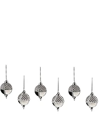 MacKenzie-Childs Holiday Collection Courtly Patchwork Fabric Ball Ornaments, Set of 6