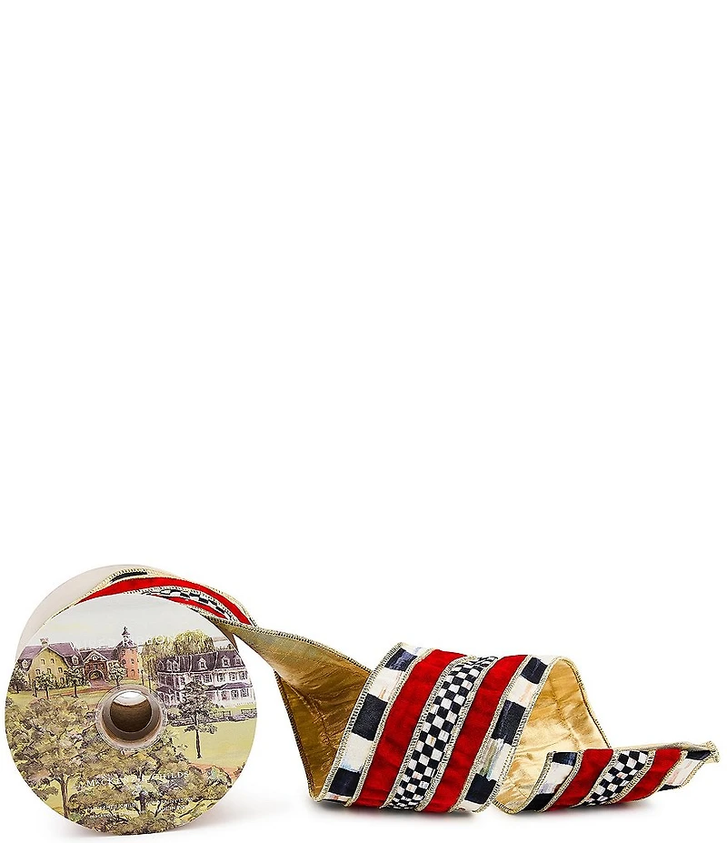 MacKenzie-Childs Holiday Collection Courtly Regal Red 4#double; Ribbon