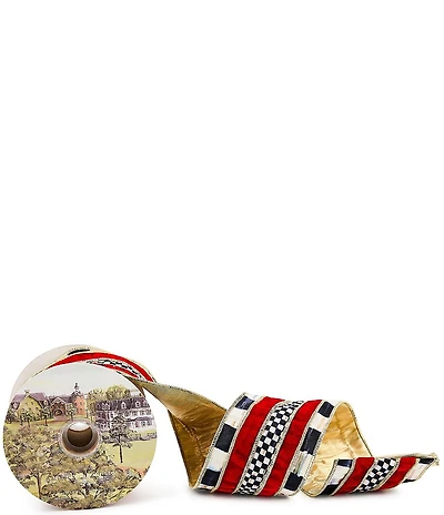MacKenzie-Childs Holiday Collection Courtly Regal Red 4#double; Ribbon