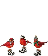 MacKenzie-Childs Holiday Collection Cozy Christmas Cardinals, Set of 3