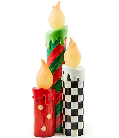 MacKenzie-Childs Holiday Collection Cozy Christmas Illuminated Melting Candle Cluster