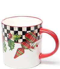 MacKenzie-Childs Holiday Collection Deck the Halls Mugs, Set of 4
