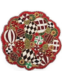 MacKenzie-Childs Holiday Collection Jolly Ornaments Beaded Placemat
