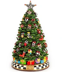 MacKenzie-Childs Holiday Collection LED Lighted Christmas Carol Tree Decor