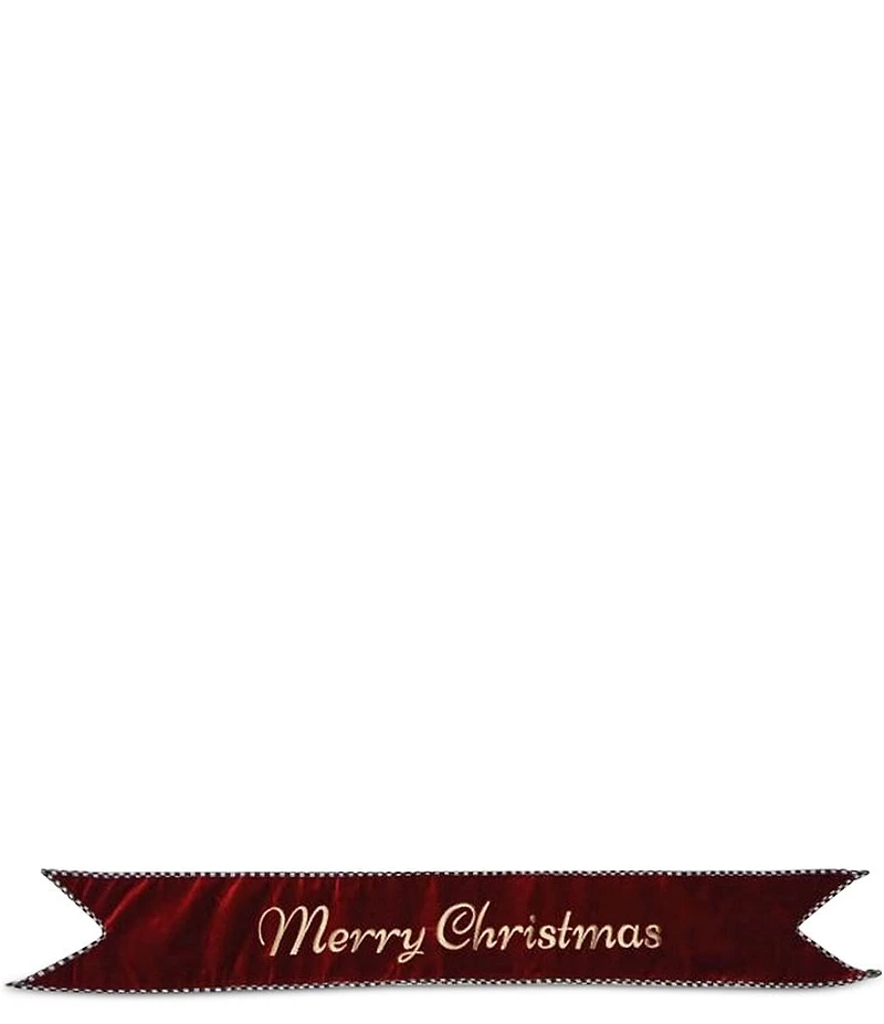 MacKenzie-Childs Holiday Collection #double;Merry Christmas#double; Velvet Banner