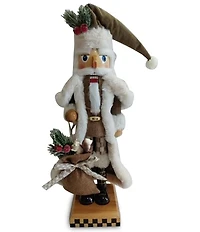 MacKenzie-Childs Wooden Check Santa Nutcracker