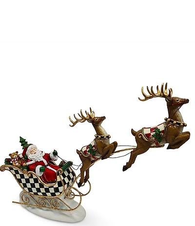 MacKenzie-Childs Illuminated Sleigh Ride & Reindeer Tabletop Figurine
