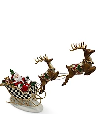 MacKenzie-Childs Illuminated Sleigh Ride & Reindeer Tabletop Figurine