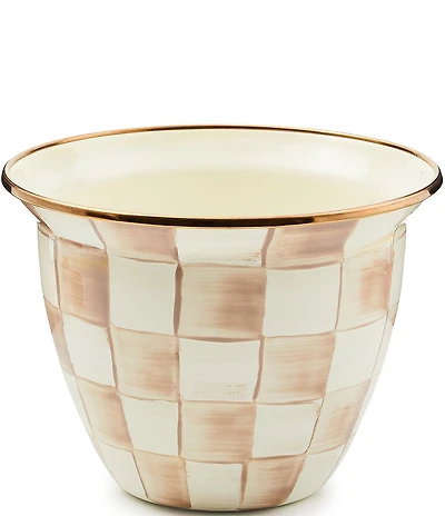 MacKenzie-Childs Check Enamel Large Flower Pot