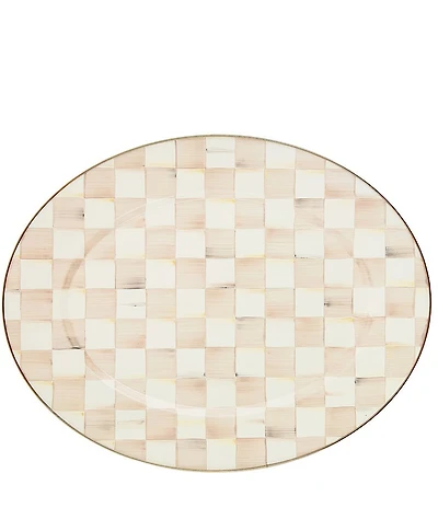 MacKenzie-Childs Mocha Check Large Oval Platter