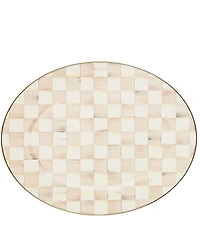 MacKenzie-Childs Mocha Check Large Oval Platter