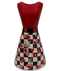 MacKenzie-Childs Mon Cheri Cherry Check Tall Dress Vase