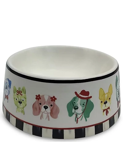 MacKenzie-Childs Pet Collection Check Ceramic Pet Dish