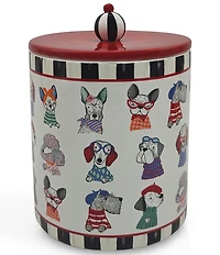 MacKenzie-Childs Pet Collection Courtly Check® Ceramic Pet Treat Jar With Lid