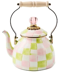 MacKenzie-Childs Royal Palm Beach Check Enamel Tea Kettle, 2-Qt.