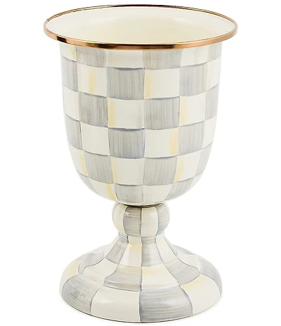 MacKenzie-Childs Sterling Check Pedestal Vase