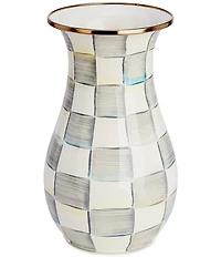 MacKenzie-Childs Sterling Check® Tall Enamel Vase