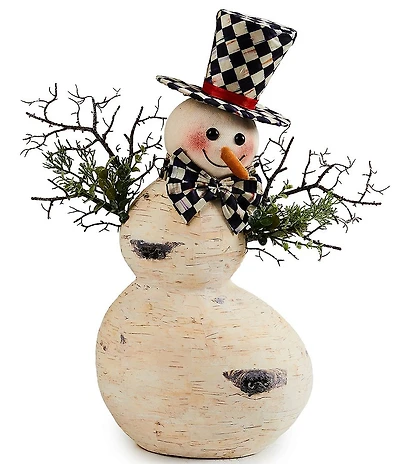 MacKenzie-Childs x Farmhouse Holiday Holiday Collection Small Birch Snowman Figurine