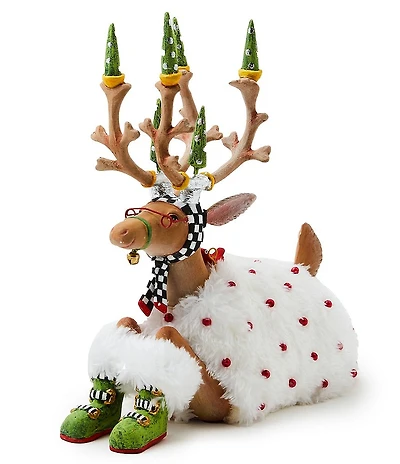 MacKenzie-Childs x Patience Brewster Holiday Collection Dash Away Sitting Blitzen Reindeer Figure