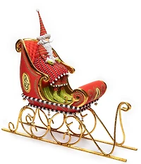 MacKenzie-Childs x Patience Brewster Holiday Collection Dash Away Sitting Santa & Sleigh Figure Set