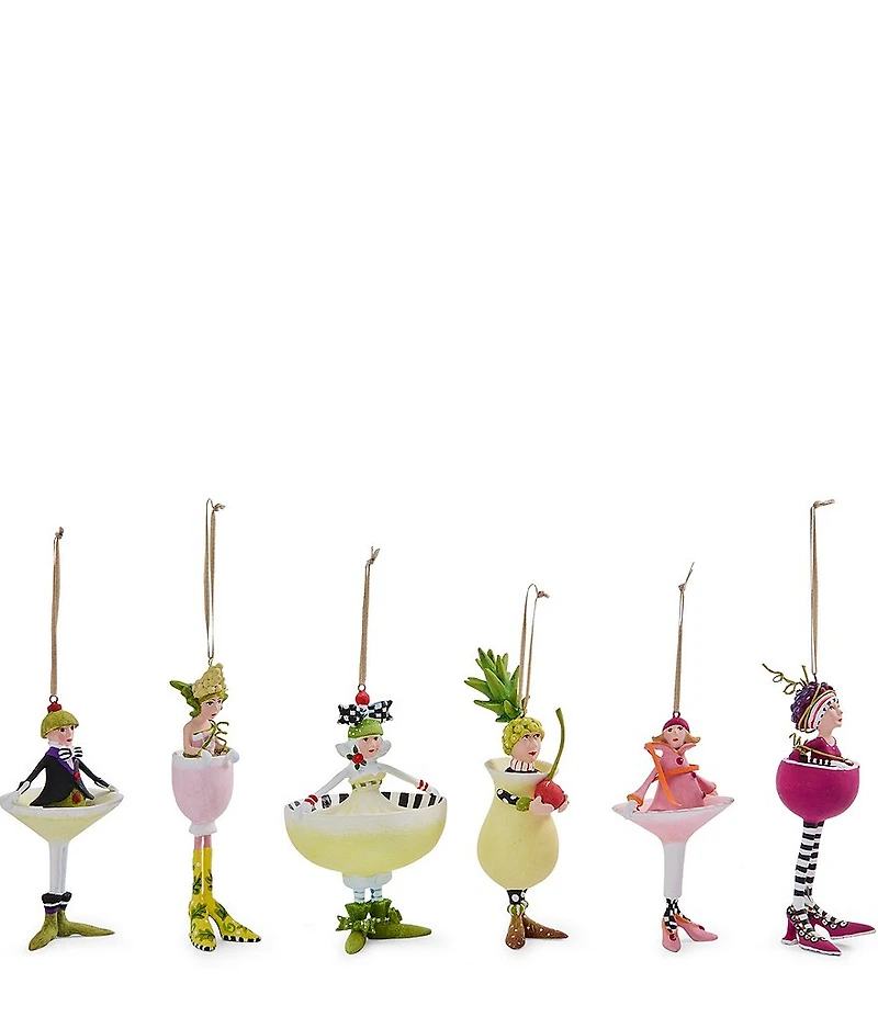 MacKenzie-Childs x Patience Brewster Holiday Collection Mini Cocktail Ornaments, Set of 6