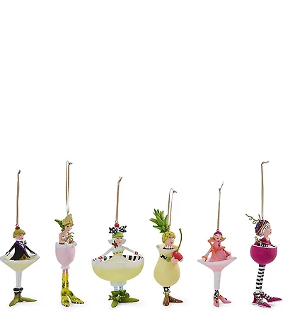 MacKenzie-Childs x Patience Brewster Holiday Collection Mini Cocktail Ornaments, Set of 6