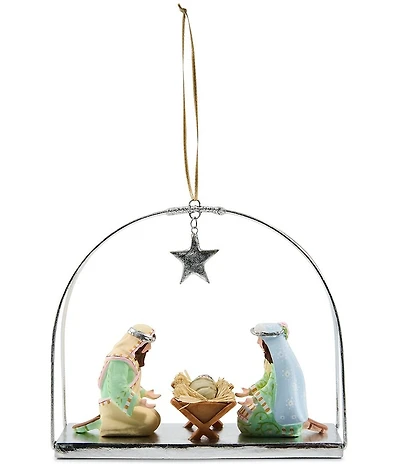 MacKenzie-Childs x Patience Brewster Holiday Collection Silver Nativity Holy Family Ornament