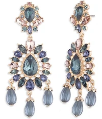 Marchesa Gold Tone Blue Bead Chandelier Earrings