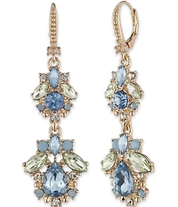 Marchesa Gold Tone Blue Multi Double Linear Earrings
