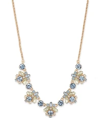 Marchesa Gold Tone Blue Multi Frontal Collar Necklace