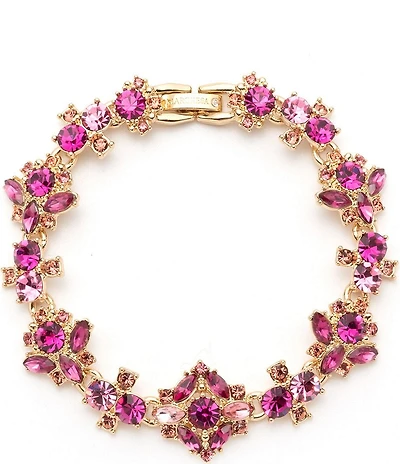Marchesa Gold Tone Cluster Flex Line Bracelet