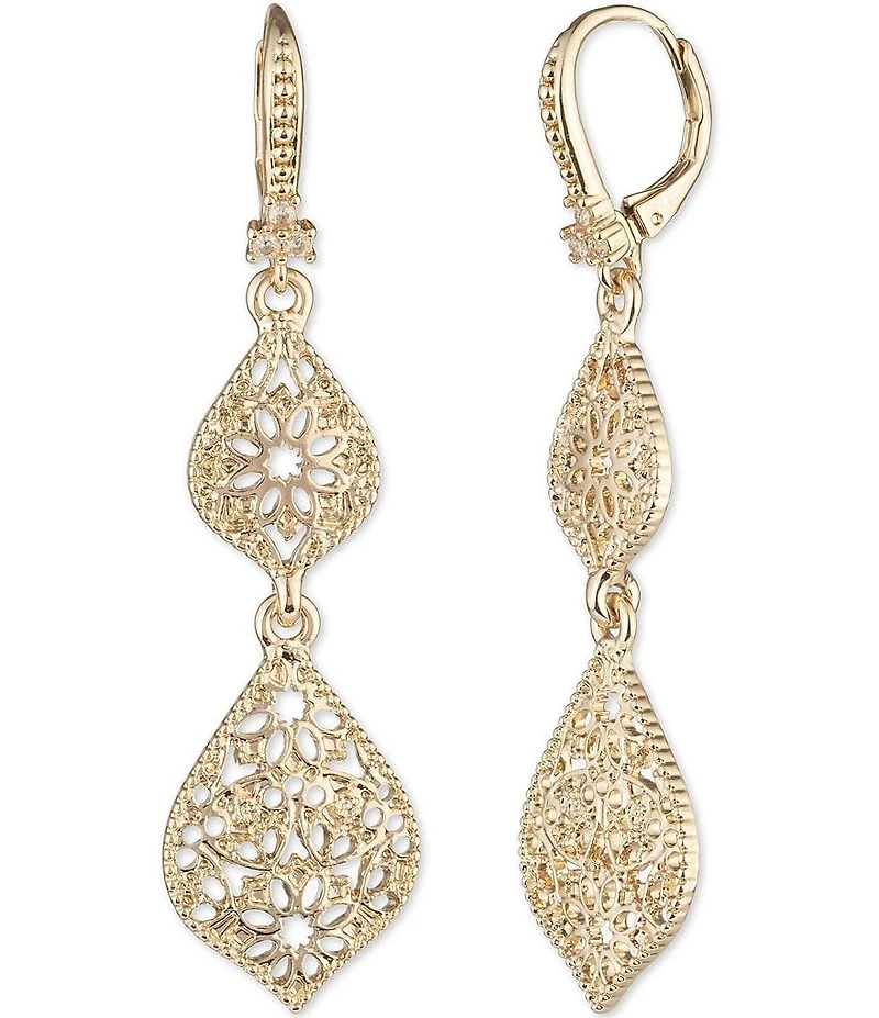 Marchesa Medium Filigree Double Linear Earrings